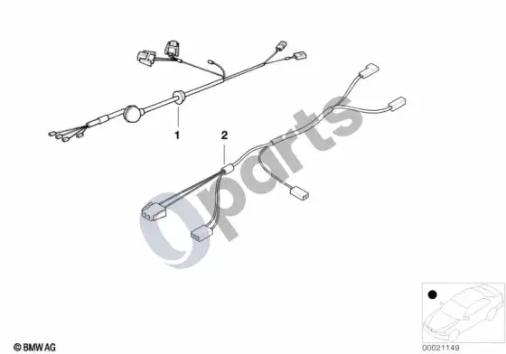 BMW 3 E36 remontinis laidų pynės komplektas, bagažinės dangtis – schema