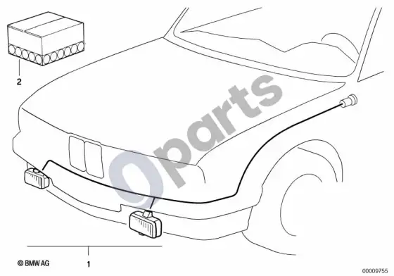 BMW 3 E36 rūko žibintai – schema