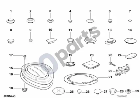 BMW 3 E36 sandarinimo dangtelis / kamštis – schema