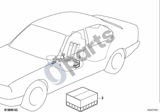 BMW 3 E36 sėdynių pašildymas – schema