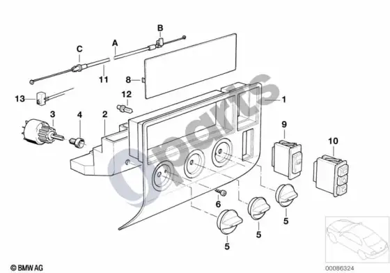 BMW 3 E36 šildymo valdymo blokas – schema