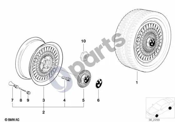 BMW 3 E36 skersinių stipinų dizainas (styl.17) – schema