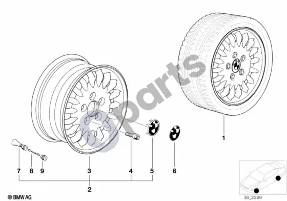 BMW 3 E36 sportinių stipinų dizainas (styl. 13) – schema