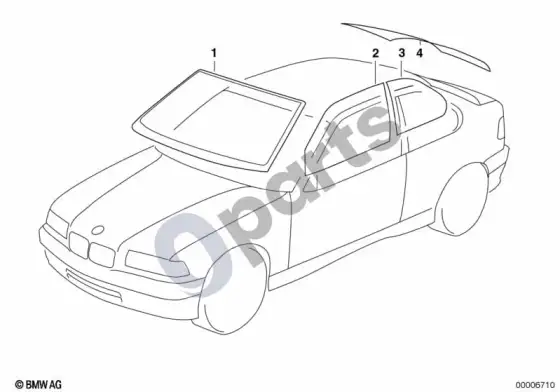 BMW 3 E36 stiklai – schema