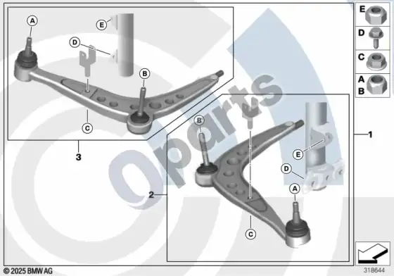 BMW 3 E36 svirties techninės priežiūros komplektas / value line – schema