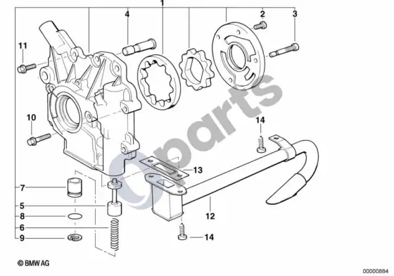 BMW 3 E36 tepimo sistema / alyvos siurblys – schema