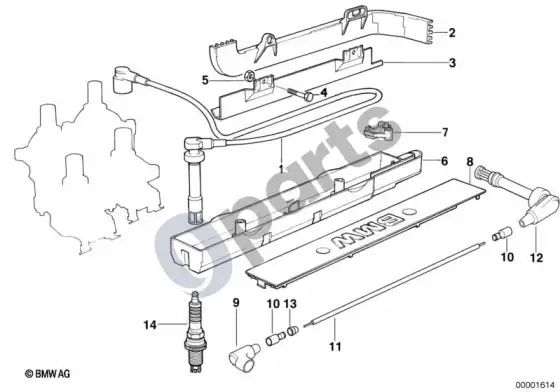 BMW 3 E36 uždegimo laidas; ... - 1993.09 – schema