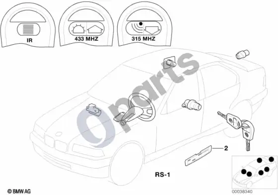 BMW 3 E36 užrakinimas vienu raktu – schema