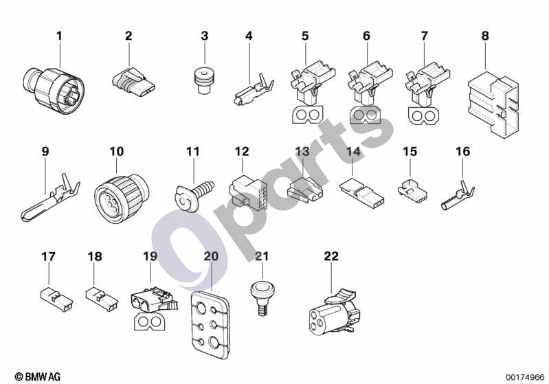 BMW 3 E36 (1991–2000) Various plug terminals/cable grommet schema – pozicija 02: Lizdo korpusas, pilkas