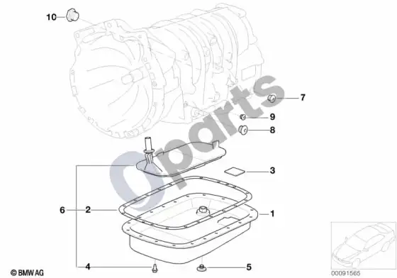 BMW 3 E46 A5S360R/390R alyvos karteris / alyvos sietelis – schema