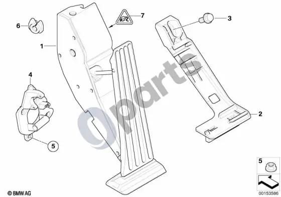 BMW 3 E46 akceleratoriaus pedalo modulis – schema