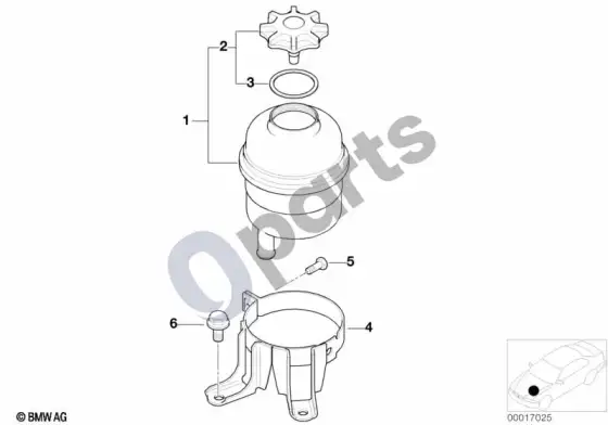 BMW 3 E46 alyvos laikiklis / atskiros dalys (M54) – schema