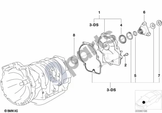 BMW 3 E46 A4S200R išėjimo velenas; 1999.09 - ... – schema