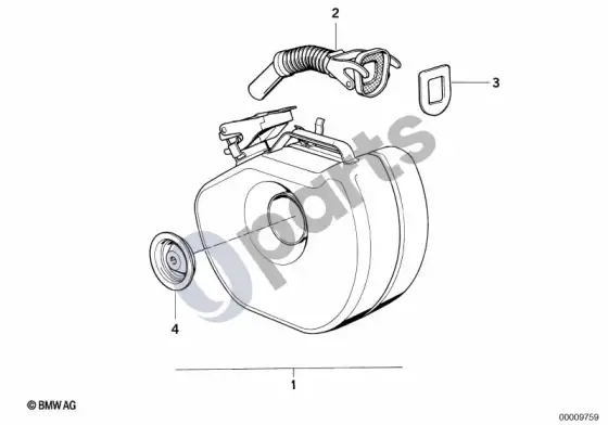 BMW 3 E46 atsarginė kuro kanistra – schema