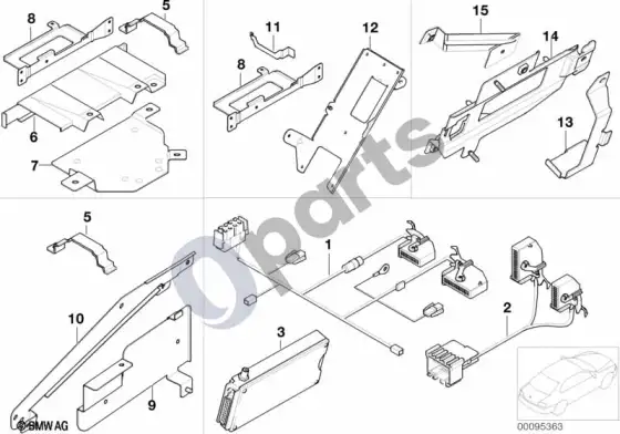 BMW 3 E46 atskiros dalys apollo, bagažinės skyrius – schema