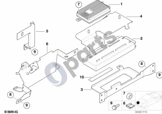 BMW 3 E46 atskiros dalys, SA 627, bagažinė – schema