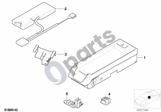 BMW 3 E46 atskiros dalys, SA 632, centrinė konsolė – schema