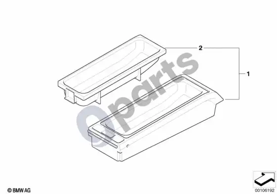 BMW 3 E46 atskiros dalys, SA 644, centrinė konsolė – schema