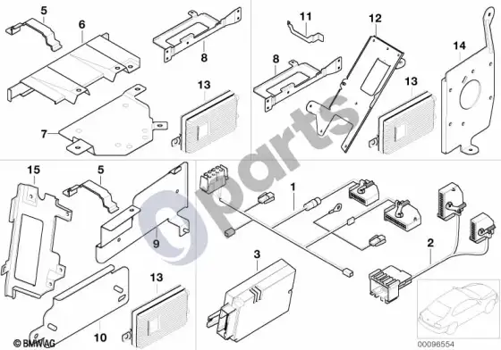 BMW 3 E46 atskiros dalys v-series, bagažinės skyrius – schema