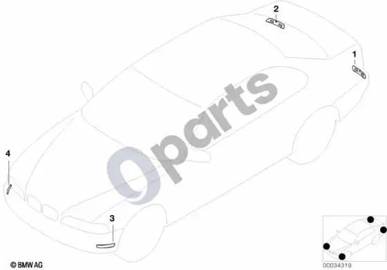 BMW 3 E46 atšvaitas – schema