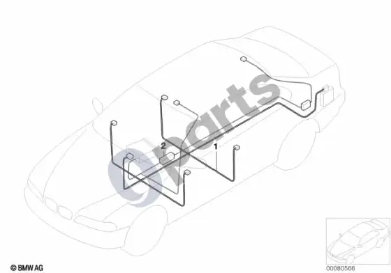 BMW 3 E46 audio laidų pynė; 2000.06 - 2002.03 – schema