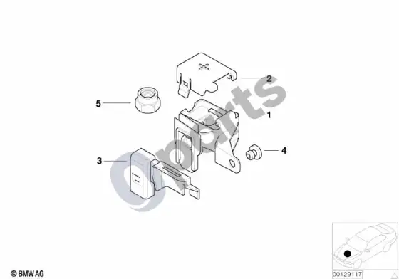 BMW 3 E46 B+ gnybtų taškas, variklio skyriuje – schema