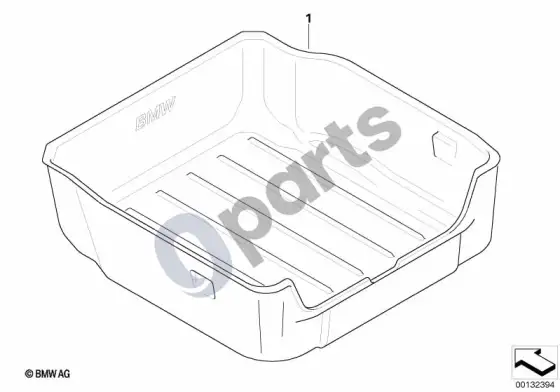 BMW 3 E46 bagažinės dugno vana – schema