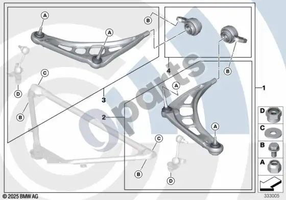 BMW 3 E46 svirties techninės priežiūros komplektas / value line (E46 316CIM43) – schema