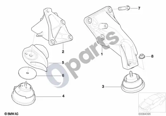BMW 3 E46 variklio pakaba (E46 316CIN45, E46 318CIN46, E46 318IN46, E46 316IN46, E46 316IN45, E46 316TIN45, E46 316TIN46, E46 318TIN46) – schema