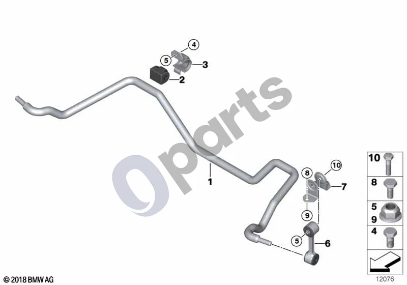 BMW 3 E46 (1998–2005) Galinis stabilizatorius (E46 316I1.9, E46 318IM43, E46 316I1.6, E46 320DM47, E46 316IN40, E46 318CIM43, E46 318IN46, E46 318DM47N, E46 316IN45) schema – pozicija 06: Stabilizatoriaus trauklė