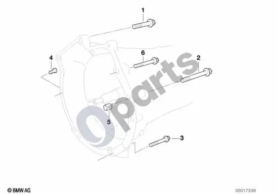 BMW 3 E46 pavarų dėžės tvirtinimas (E46 316i1.9, E46 318IM43, E46 316i1.6, E46 320DM47, E46 330DM57, E46 320IM52, E46 323I, E46 328I, E46 320IM54, E46 325I, E46 325XI, E46 330XDM57, E46 318TD, E46 320CIM54, E46 325CI, E46 318CIM43, E46 316CIM43, E46 320CIM52, E46 323CI, E46 328CI, E46 320CI, E46 318DM47, E46 318DM47N) – schema