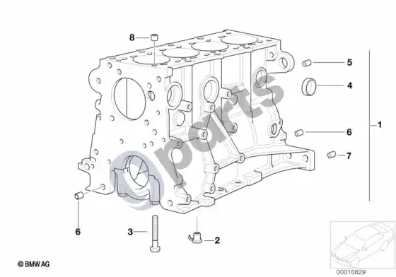 BMW 3 E46 variklio blokas (E46 316i1.9, E46 318IM43, E46 318CIM43) – schema