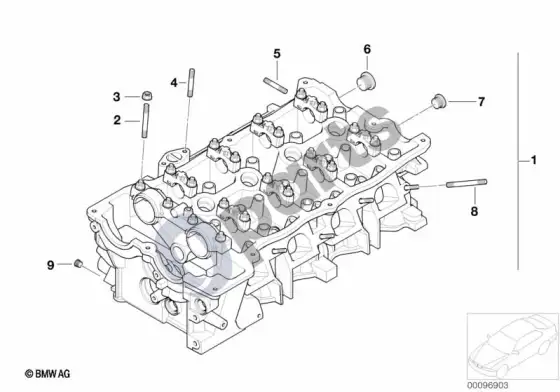 BMW 3 E46 cilindrų galvutė (E46 316TIN40, E46 316IN40, E46 316CIN40, E46 316CIN45, E46 316IN45, E46 316TIN45) – schema