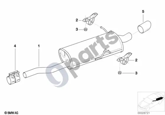 BMW 3 E46 galinis duslintuvas (E46 318CIM43, E46 316CIM43) – schema