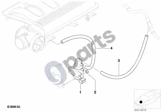 BMW 3 E46 vakuuminis valdymas, EGR – schema