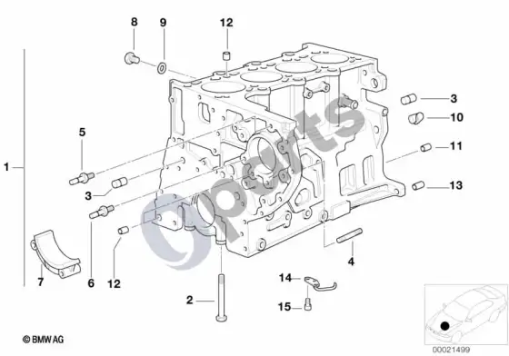 BMW 3 E46 variklio blokas (E46 320DM47, E46 318DM47) – schema