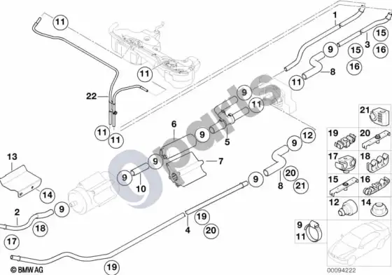 BMW 3 E46 kuro vamzdelis, dyzelinio kuro siurblys – schema