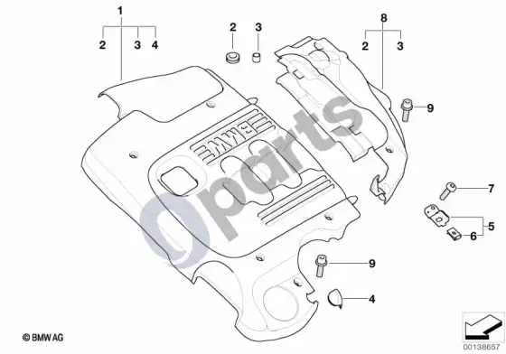 BMW 3 E46 variklio akustika (E46 320DM47N, E46 320TD, E46 318TD, E46 320CD, E46 318DM47N) – schema