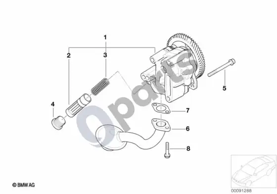 BMW 3 E46 tepimo sistema / alyvos siurblys (E46 320DM47N, E46 320TD) – schema