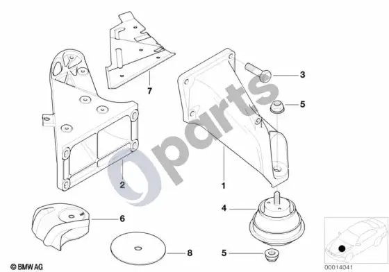 BMW 3 E46 variklio pakaba – schema