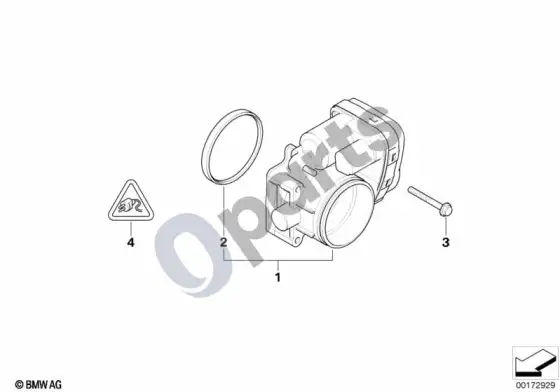BMW 3 E46 droselio korpuso mazgas (E46 320IM54, E46 325I, E46 325XI, E46 325TI, E46 320CIM54, E46 325CI, E46 320CI) – schema