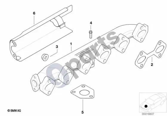 BMW 3 E46 išmetimo kolektorius – AGR (E46 330DM57, E46 330XDM57) – schema