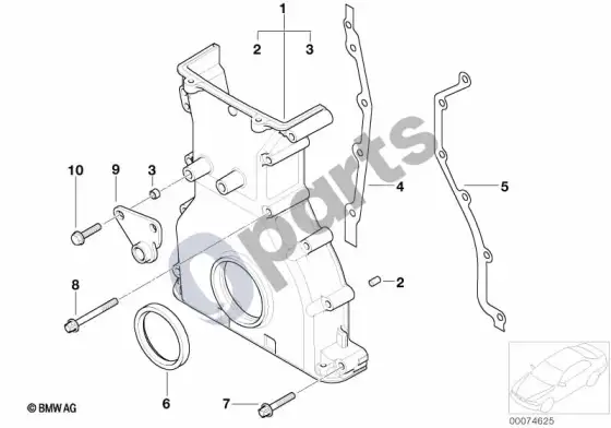 BMW 3 E46 paskirstymo mechanizmo korpusas (E46 M3, E46 M3CSL) – schema