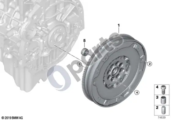 BMW 3 E46 smagratis / dvigubos masės smagratis (E46 M3, E46 M3CSL) – schema