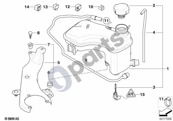 BMW 3 E46 išsiplėtimo bakelis / vamzdeliai (E46 M3) – schema