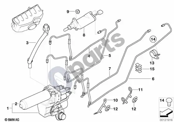 BMW 3 E46 mechaninės pavarų dėžės sankabos valdymas (E46 M3) – schema