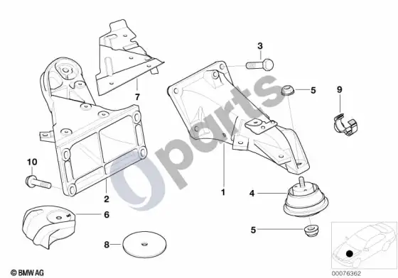 BMW 3 E46 variklio pakaba (E46 M3) – schema