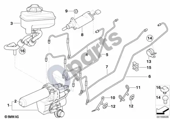 BMW 3 E46 mechaninės pavarų dėžės sankabos valdymas (E46 M3CSL) – schema