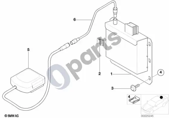 BMW 3 E46 GPS imtuvo modulis/gps antena – schema
