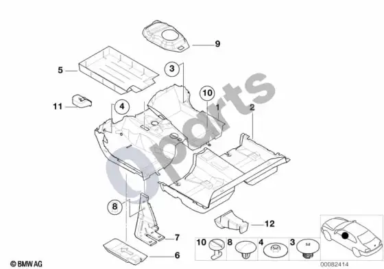BMW 3 E46 grindų danga – schema